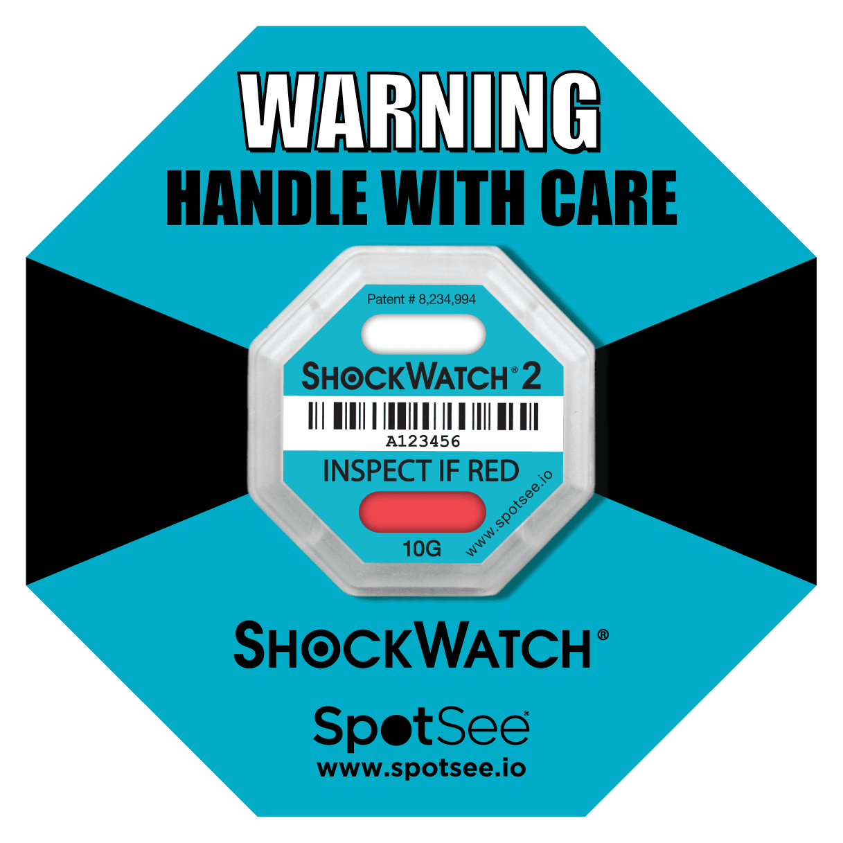 ShockWatch 2 - 10G -Serialized, includes framing label
